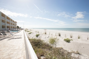 Beautiful white sugar sand beaches with a expanded pool deck
