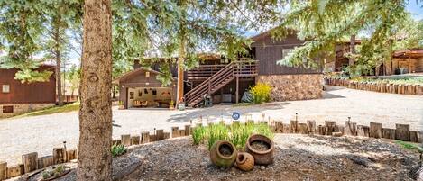 Entry with circle gravel driveway