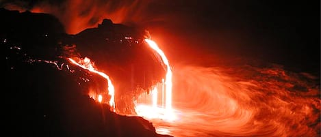 Resent lava flow into ocean
