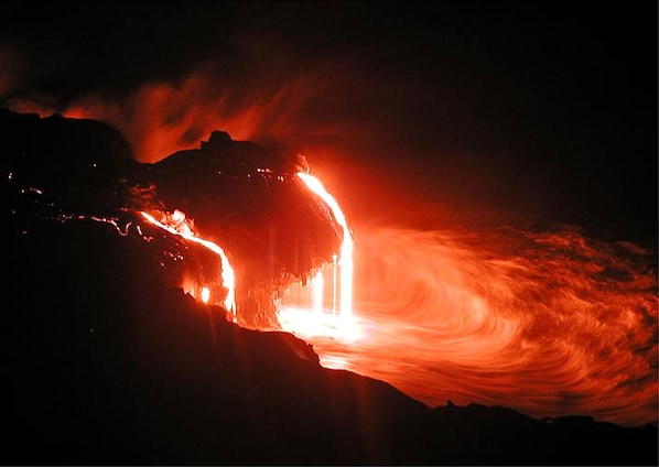 Resent lava flow into ocean
