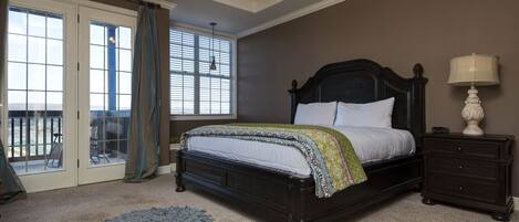 King bed in master bedroom