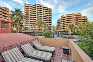 Enjoy rooftop views of Bella Sirena Resort.
