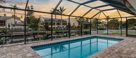 Beautiful sunsets from the heated pool and lanai