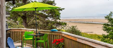 Incredible views of Ecola Creek and the beach from our wrap around deck!