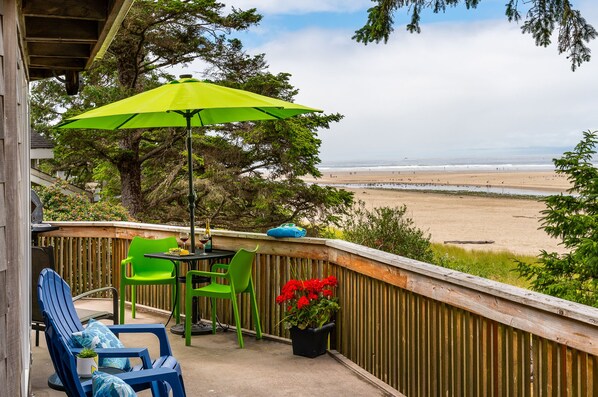 Incredible views of Ecola Creek and the beach from our wrap around deck!