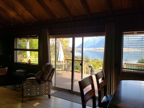 view showing large windows for a panaramic view of the lake