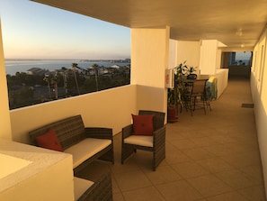 Your own space on the front patio to enjoy the sunrise and inter-coastal views