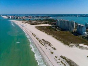 From right to left: Landmark Towers, Sharaton, Sand Key Park, Clearwater Beach
