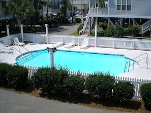 View of pool from our deck