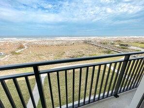 View from covered oceanfront balcony