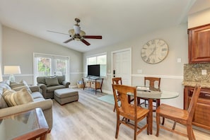 Living room and dining area