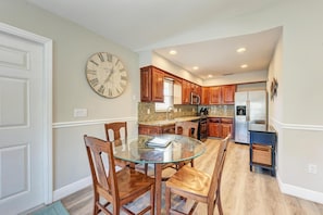 Full loaded kitchen and dining area