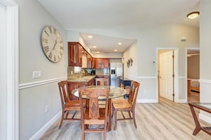 Full loaded kitchen and dining area