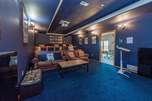 This home theater is a wonderful presentation space for corporate retreats.