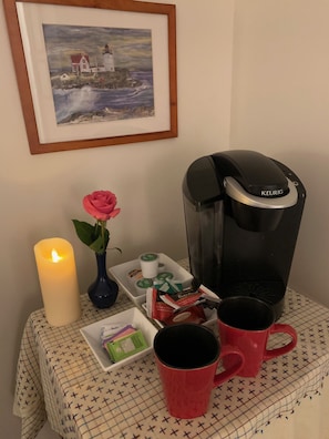 In room coffee and tea service.
