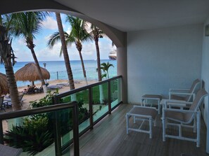 Right side of terrace, gate to beach. 