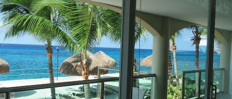 The terrace from inside the condo.