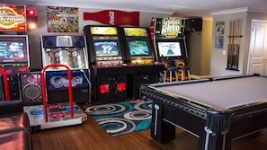 Arcade featuring Guitar Hero, Dance Dance Revolution, and Jukebox