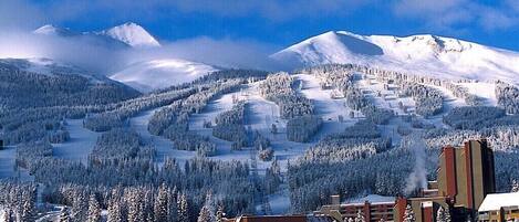 Snow-capped Breckenridge Mountain makes for an impressive view.