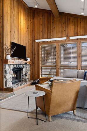 Living room with fireplace
