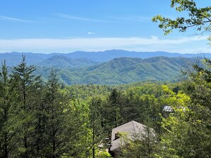 Gorgeous Mountain View from the porch at Rustic Relaxation!