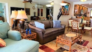 Brand new comofortable leather couch in living room