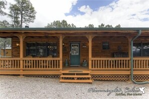 Large covered front patio