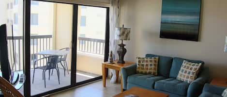 Living room and private balcony