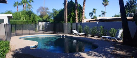 Large 16 X 34 foot free form heated pool