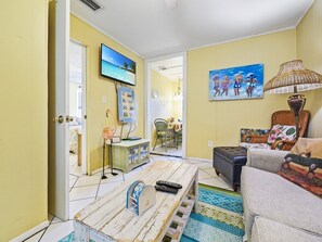 Living area with flat panel tv