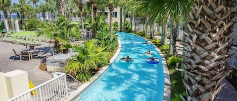 The lazy river is the perfect way to cool off after a fun-filled day in the sun!