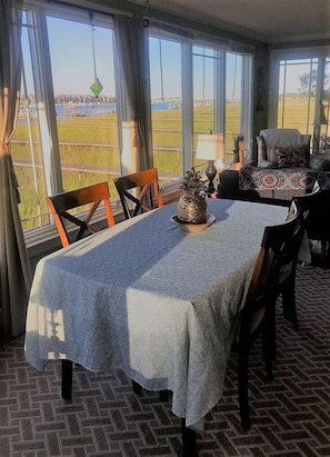 Have breakfast in the sunroom and see what's going on the River and Wildlife.