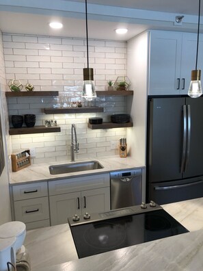 Nicely stocked kitchen