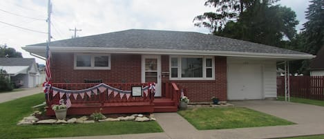 Front of house decked out for 4th of July festivities 2015.
