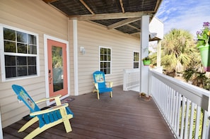 Relax on comfy Margaritaville adirondack chairs and enjoy gulf breezes.
