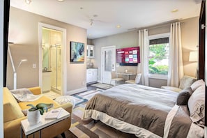 The view with the Murphy bed down.
