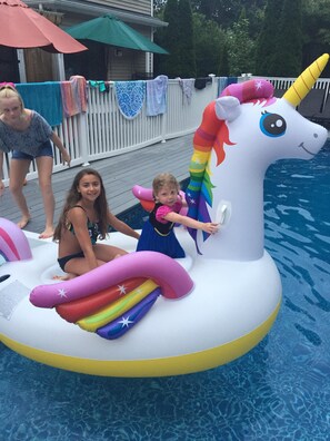 new salt water heated pool Summer fun!!!