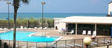 Pool and clubhouse only steps to the beach 