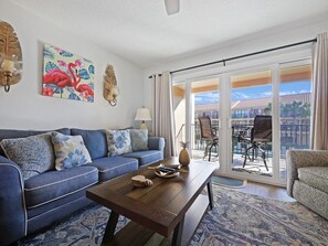 living area looking out onto patio