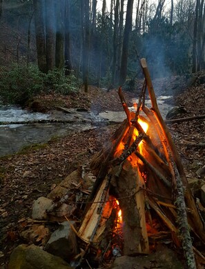 Creek-side campfire