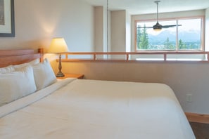 Sink into the plush king bed in the loft.
