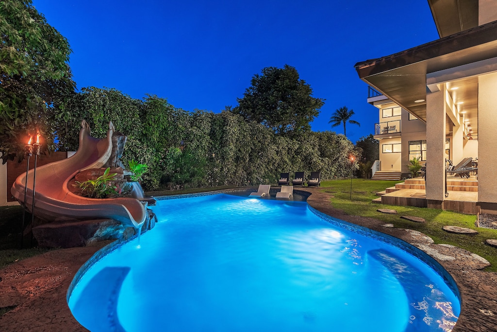 Maui villa with pool and pool slide