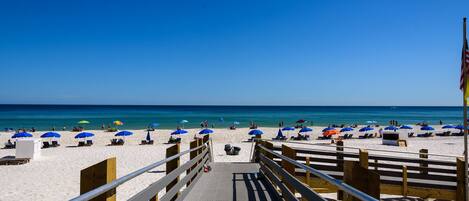 New boardwalk.  Beach ramp for handicapped