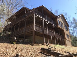 Beautiful wrap-around decking --two levels