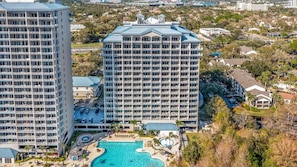 View rear of property and pool area