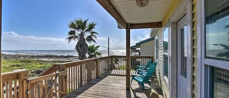 Amazing ocean view from front porch and just a few steps to the sand