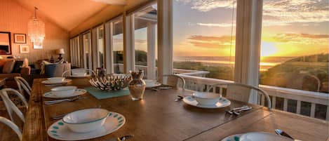 Sunset views to the south with miles of sandy beach in the distance.