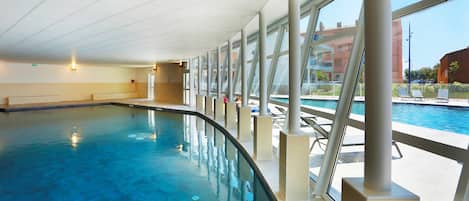 Dive into the lovely indoor pool, open year-round!