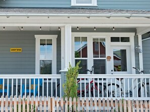Porch overlooking Bocce Ball Park