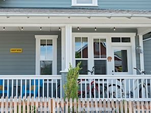 Porch overlooking Bocce Ball Park